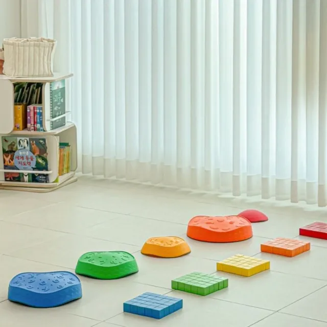 【Bellebaby】彩虹過河石(感統教具/跳河石/益智玩具/平衡感訓練/室內戶外玩具)