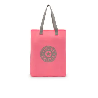 【KIPLING官方旗艦館】（網路獨家款）粉灰拼接可摺疊收納托特包-HIP HURRAY 6