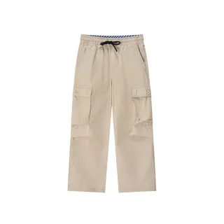 【GIORDANO 佐丹奴】童裝寬鬆棉質口袋長褲(04 米陶卡其)