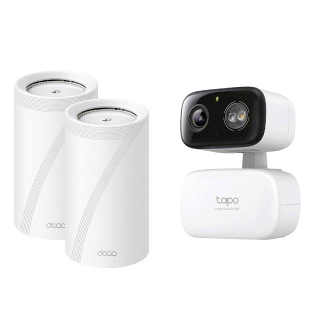 【TP-Link】攝影機組★Deco BE68(2-pack) Mesh路由器/分享器+Tapo C216監視器IP CAM