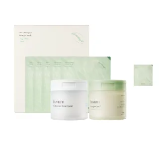 【Luvum】出遊必備組 積雪草面膜5片+積雪草棉片60片+金縷梅爽膚棉片60片 鎮靜 舒緩 清爽 官方直營