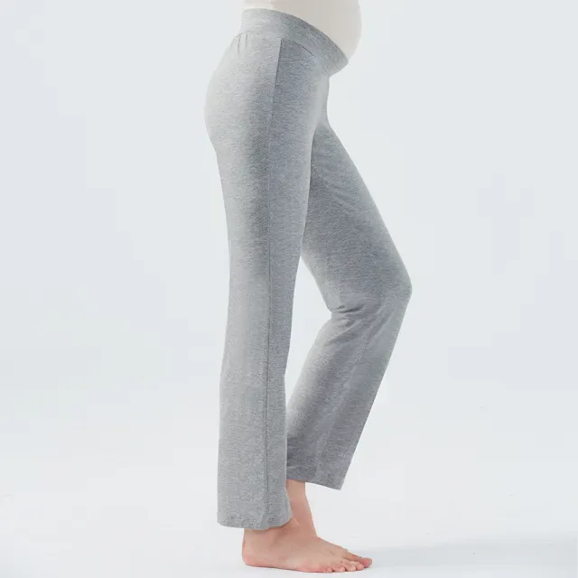 【Gennies 奇妮】休閒親膚居家睡褲-灰/粉(孕婦褲 月子服 居家褲 寬版 低腰)