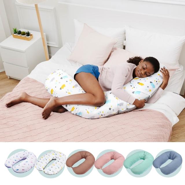 【unilove 官方總代理】Hopo多功能孕哺枕-涼感系列(枕套+枕芯 哺乳枕 月亮枕 睡窩 寶寶沙發 孕婦枕)