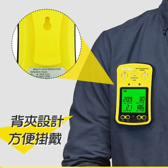 【錫特工業】四用氣體偵測器 濃度警報 空氣檢測 緊急應變器材 氧氣 四合一氣體檢測儀(MET-GD4SB 頭手工具)