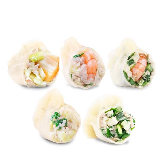 【果貿吳媽家水餃】海陸干貝4盒96顆(頂級干貝+高麗菜蝦+韭菜蝦+高麗菜肉+韭菜肉)