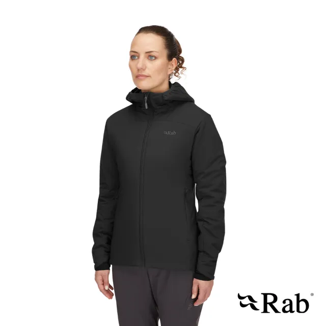 【RAB】Xenair Alpine Jacket 輕量防風透氣化纖連帽外套 女款 黑色 #QIP18