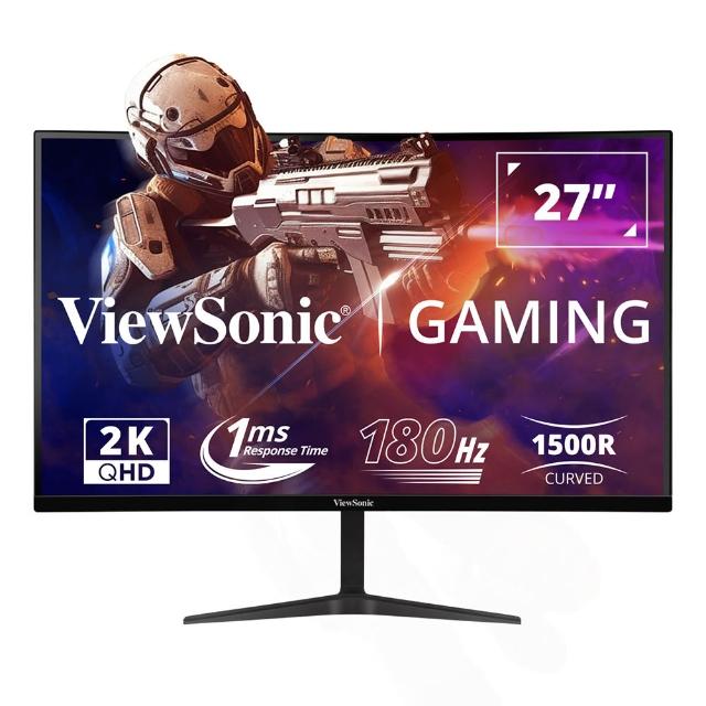 ViewSonic優派 VX2718-2KPC-mhd ViewSonic 優派 VX2718-2KPC-mhd 27吋曲面顯示器,採用 VA 面板提供 2560 x 1440 2K 解析度與 4000:1 高對比,適合看片追劇、辦公學習與電競遊戲。1ms 超快反應時間搭配 180Hz 更新率,支援 Adaptive-Sync 消除畫面撕裂,帶來流暢視覺體驗。具備零邊框設計、抗藍光護眼功能、廣視角 178° 與 sRGB 102% 廣色域,內建喇叭並支援 VESA 壁掛。無論是學生入門款、OA 辦公高 CP 值選擇或 Gamer 必買電競螢幕,這款 250 cd/m² 亮度曲面全景顯示器都能滿足您的需求,三年保固安心使用。