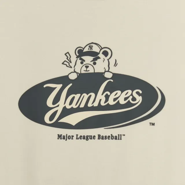 【MLB】長袖刷毛大學T Mega Bear系列 紐約洋基隊(3AMTE0256-50CRS)