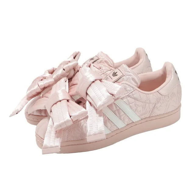【adidas 愛迪達】x Caroline Hu Superstar W 女鞋 聯名休閒鞋 粉紅 大蝴蝶結 緞面 愛迪達(JQ8737)