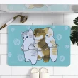 【巴芙洛】日本貓福珊迪硅藻土軟式吸水軟式踏墊40*60cm/4入(mofusand地墊/浴室踏墊)