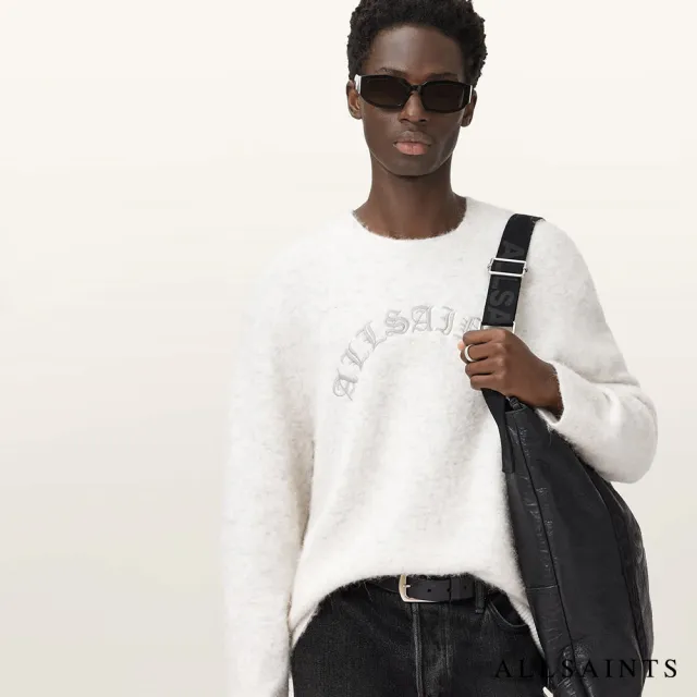【ALLSAINTS】CURV 寬鬆羊毛針織上衣-白 M020KD(寬鬆版型)