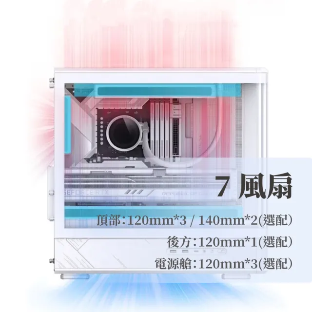 【JONSBO 喬思伯】D200 一體式曲面玻璃機殼 黑/白(MATX/數位顯示/快拆/雙艙/7風扇位/可調節顯卡支架)