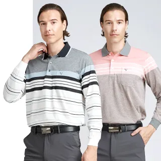 【Emilio Valentino 范倫鐵諾】男長袖POLO衫 出清品 棉質舒適透氣 男上衣 polo 薄款 台灣製(多款選)