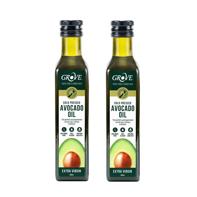 【GROVE 克羅福】原味純天然頂級冷壓初榨酪梨油 250ml 2入(總代理公司貨)