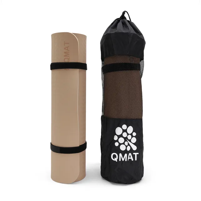 【QMAT】8mm瑜珈墊 台灣製(附束帶+收納網袋)