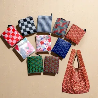 【FIFIOO 杏屋家居】交換禮物 超質感厚實手腕立體環保購物袋 可折疊 收納袋 隨身攜帶(小款 23x19x12)