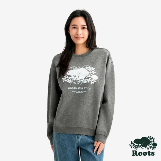 【Roots】Roots女裝- FUTURE SCRIPT 圓領上衣(灰色)
