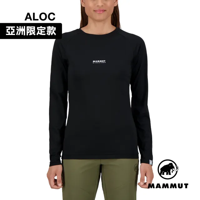 【Mammut 長毛象】QD Logo Print LS T-Shirt AF W 快乾LOGO長袖T恤 黑PRT1 女款 #1016-01040