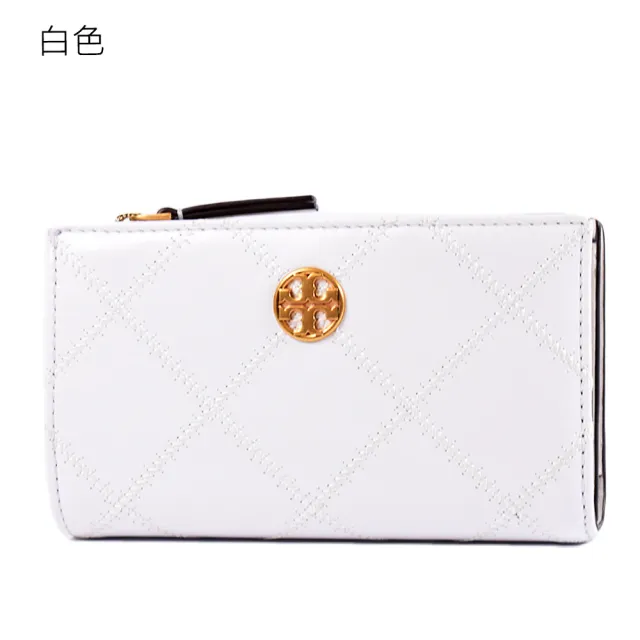 【TORY BURCH】Willa 菱格紋雙釦對開長夾(新款任選)