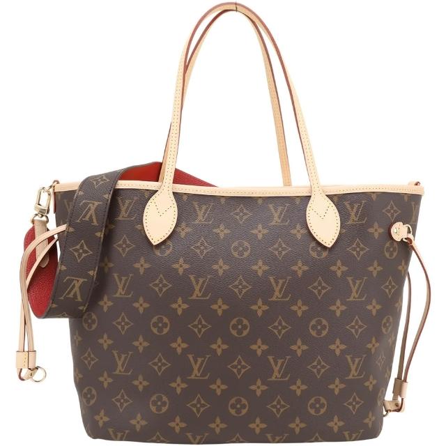 【Louis Vuitton 路易威登】M12257 Neverfull Inside Out MM 老花帆布雙面紅色托特包(托特包 雙面用 老花)
