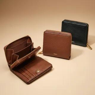 【FOSSIL】Logan 迷你多功能真皮RFID防盜短夾  出國必備 (多色可選)