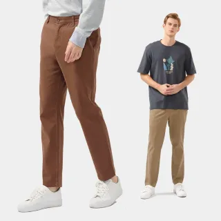 【Hang Ten】男裝-TAPERED FIT斜紋磨毛錐形長褲(多色選)