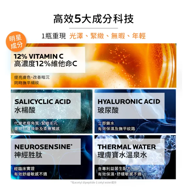 【理膚寶水】雙星超值精華★極效B5彈潤超修復精華50ml+C12肌光活膚精華30ml年度限定組C(B5小藍瓶/C12肌光瓶
