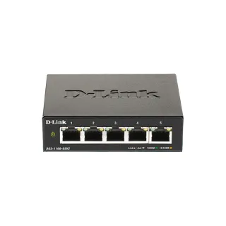 【D-Link】DGS-1100-05V2 5埠 5port 1000M Giga超高速乙太網路桌上型壁掛L2簡易智慧型網管交換器 /金屬外殼