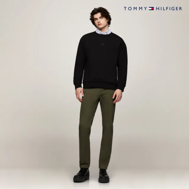 【TOMMY HILFIGER】官方旗艦館 同色調刺繡Logo大學T_黑色