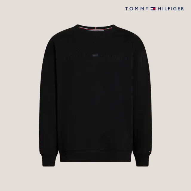 【TOMMY HILFIGER】官方旗艦館 同色調刺繡Logo大學T_黑色