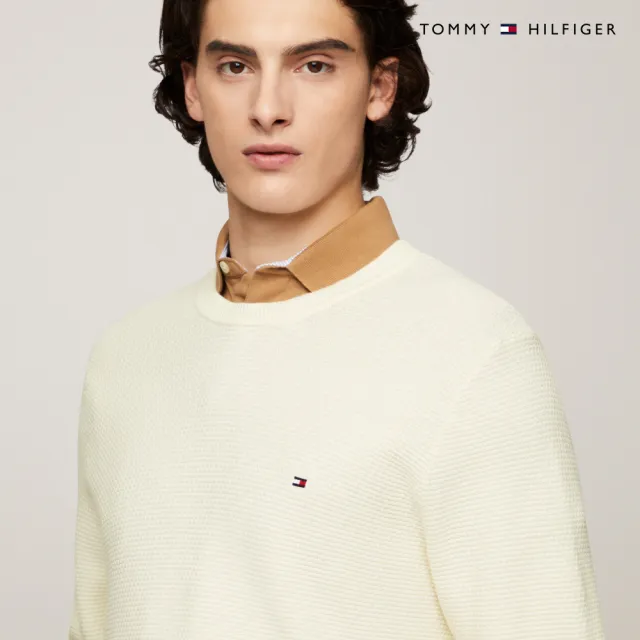 【TOMMY HILFIGER】官方旗艦館 結構感圓領毛衣_裸色