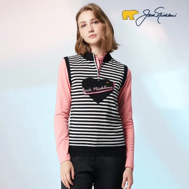 【Jack Nicklaus 金熊】GOLF女款美麗諾羊毛背心(黑色)