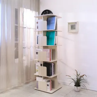 【BuyJM】MIT低甲醛五層360度旋轉書櫃寬48x高171公分(書架/收納櫃/A4可放/雜誌架)