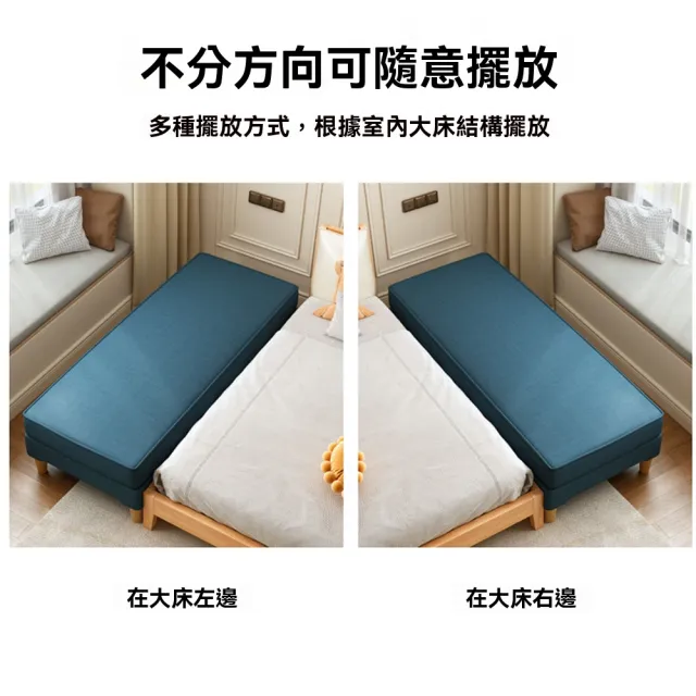 【窩居】拼接床 床邊凳 長條凳 棉麻布100x50x38cm(拓寬床 拼接沙發床 床尾凳 床邊床 沙發腳凳)