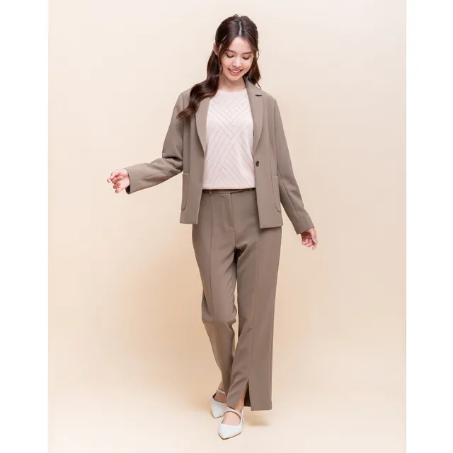 【perng yuh 芃諭名品】質簡俐落 前衩 小直筒 西裝褲(2025 AW Collection|4C秋冬新品上市)