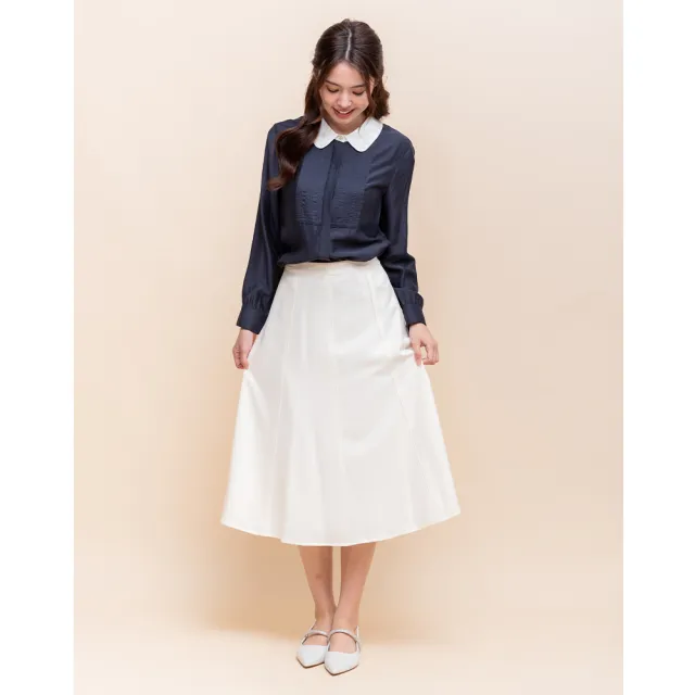 【perng yuh 芃諭名品】凝練如詩 網花翻領 輕光澤 襯衫(2025 AW Collection|4C秋冬新品上市)