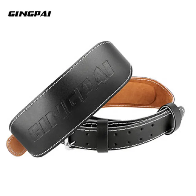 【GINGPAI】四吋 單層牛皮健身舉重 重訓腰帶 深蹲 硬舉 拉背 護腰(牛皮革原料製造 堅固耐用)