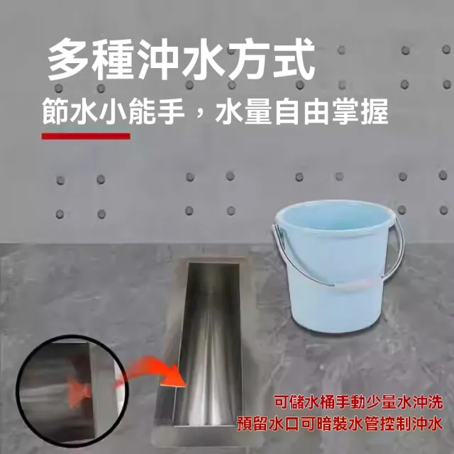 【窩居】蹲式馬桶 蹲便池 旱廁馬桶 304不銹鋼 64x28cm(農村便池 防臭蹲坑 後排水 衛生間改造 一體便茅廁)