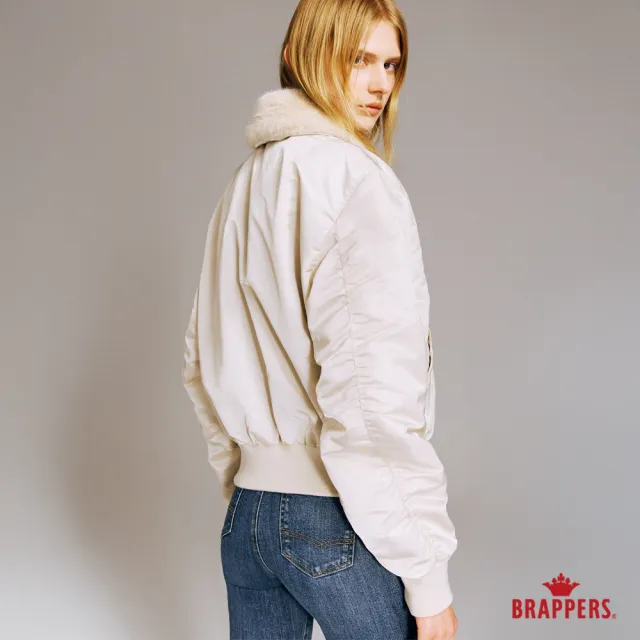 【BRAPPERS】女款 可拆毛領飛行外套(淺卡其)