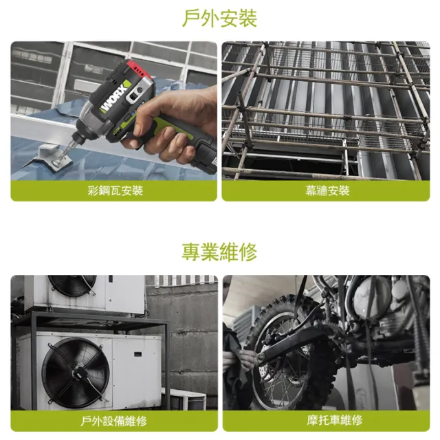 【WORX 威克士】12V 起子機 WU132.1(電動起子 衝擊起子 無刷衝擊起子 鋰電起子機 無刷鋰電衝擊起子 電鑽)
