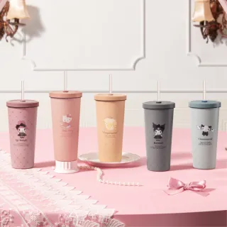 【Oolab 良杯製所】三麗鷗系列 不鏽鋼陶瓷易潔層吸管杯710ml(酷洛米/美樂蒂/大耳狗/布丁狗/凱蒂/吸管杯)