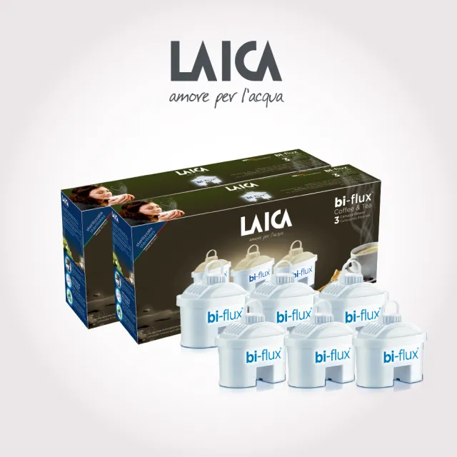【LAICA 萊卡】bi-flux長效8周咖啡與茶專用濾芯(義大利原裝進口 6入/盒)