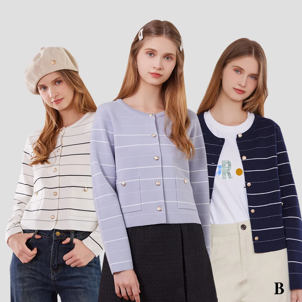 H2O外套 H2O小香風細條紋針織上衣外套,#5660002 #5663003 網路獨家、長袖上衣、針織衫)