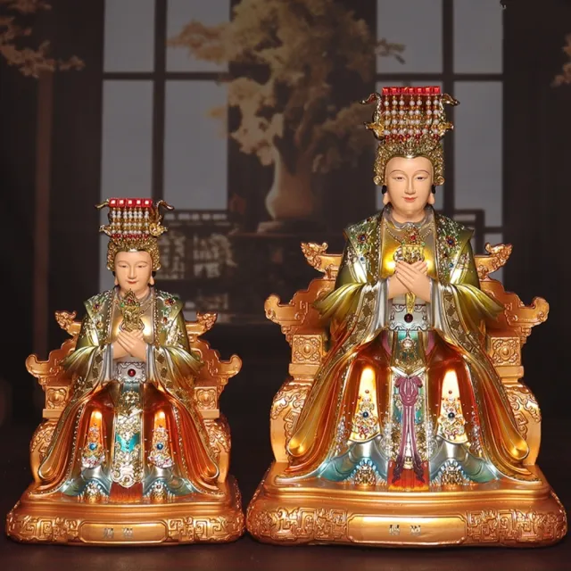 巨匠】媽祖供奉神像天後天妃佛像30*21*16.5CM海神娘娘神像聖母供奉擺件