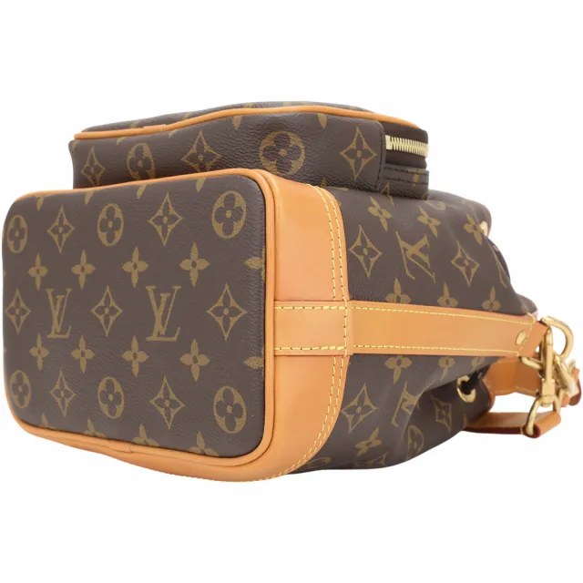 【Louis Vuitton 路易威登】M14017 Noe Cargo 咖啡老花帆布拼牛皮束口手提肩背水桶包(水桶包 肩背 斜背)