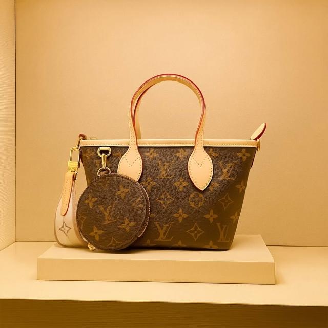 LV LOUIS VUITTON路易威登 M46705 Neverfull BB 系列經典 Monogram 帆布手提/斜背包