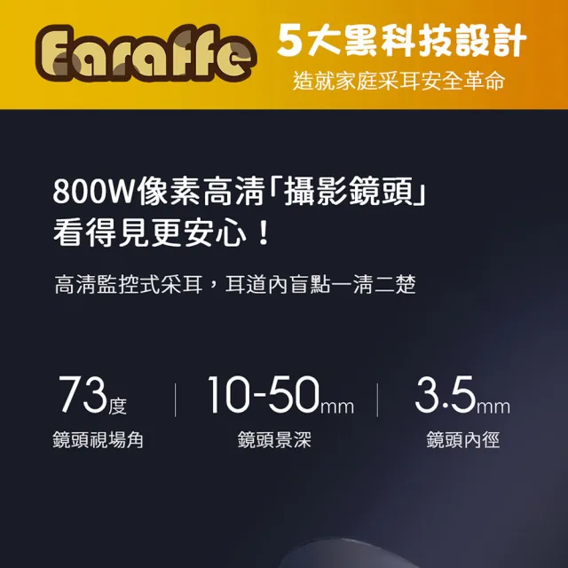 【Yep2 芽比兔】Earaffe 彎彎親子監控挖耳棒(可視掏耳棒 / 智能挖耳勺 / 挖耳朵內視鏡)