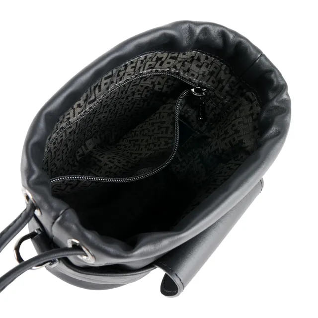 【LONGCHAMP】Le Pliage Xtra XS 小牛皮迷你束口水桶包(黑色)