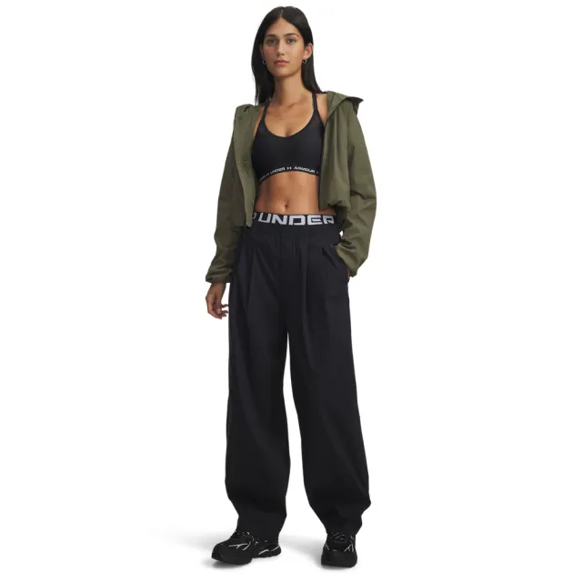 【UNDER ARMOUR】UA 女 Unstoppable Wvn 打褶寬褲_6007027-001(黑色)