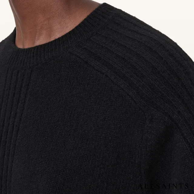 【ALLSAINTS】NIX 喀什米爾五分袖羊毛上衣-黑 W030KD(常規版型)